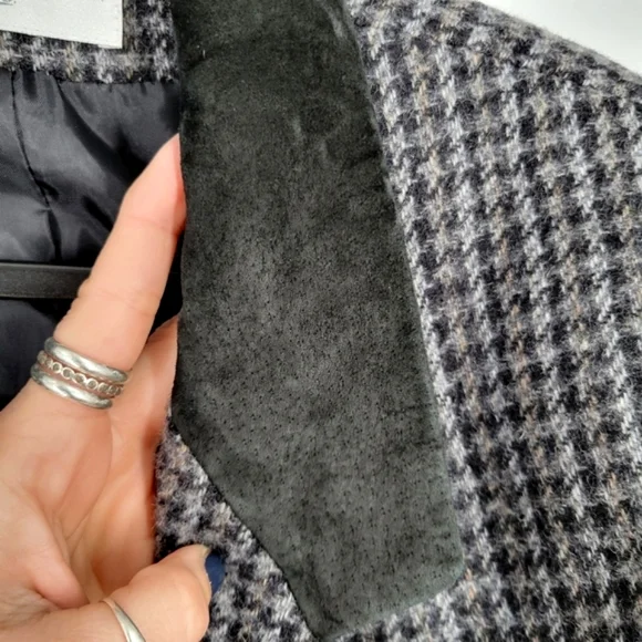 VINTAGE CASUAL CORNER Houndstooth Tweed Blazer Grey - Picture 5 of 17